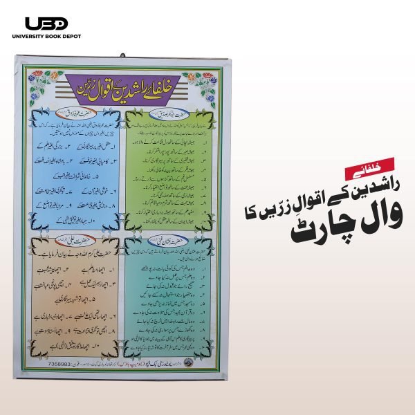 khulfa e Rashdeen k Aqwal Wall Chart | Wall poster of Aqwal e Zareen for Classrooms and School Decoration