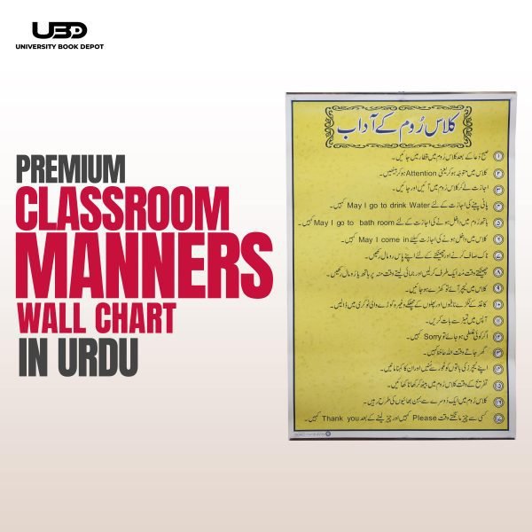 "Classroom Manners" wall chart in Urdu