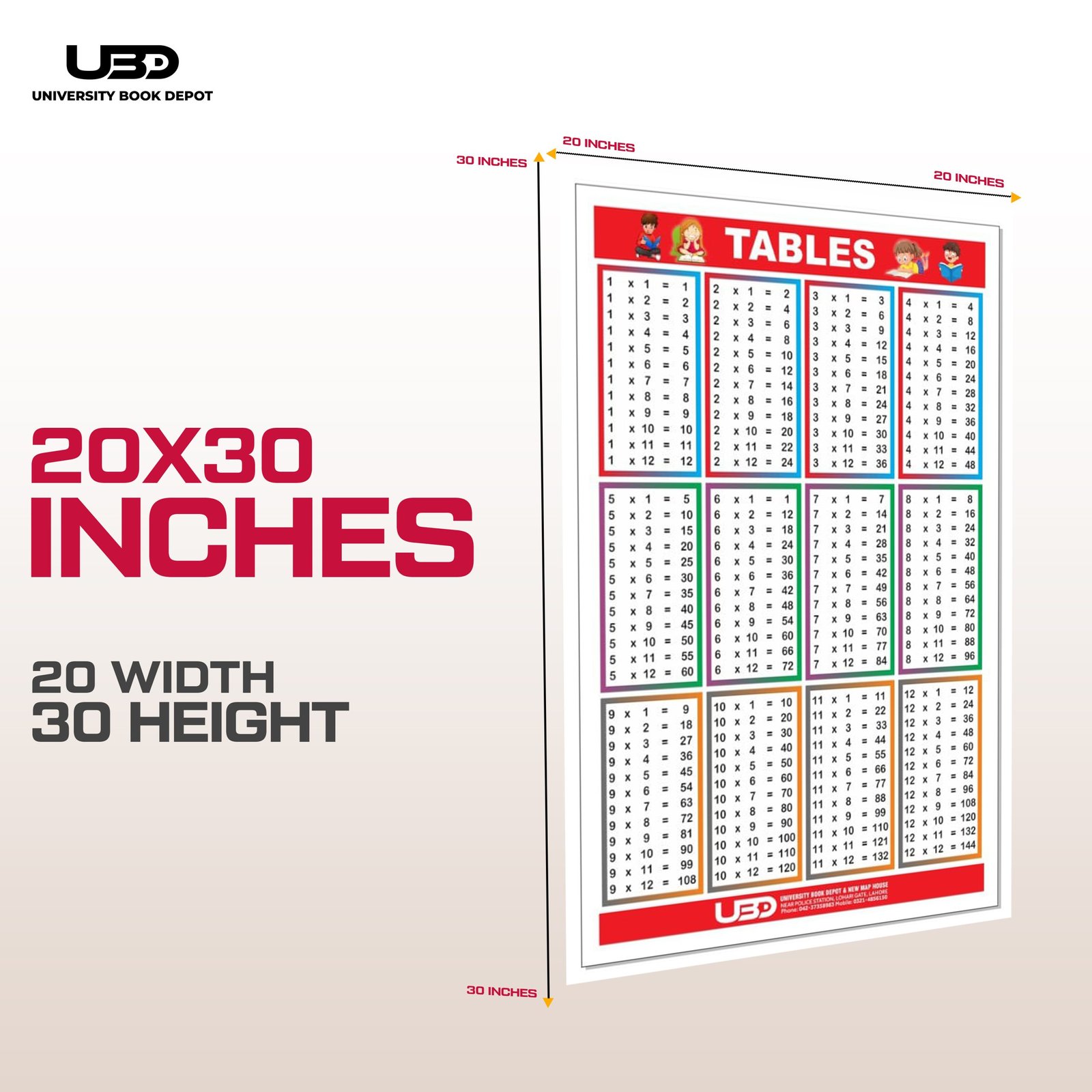 Times Table Wall Chart for Classroom Decoration - Image 2