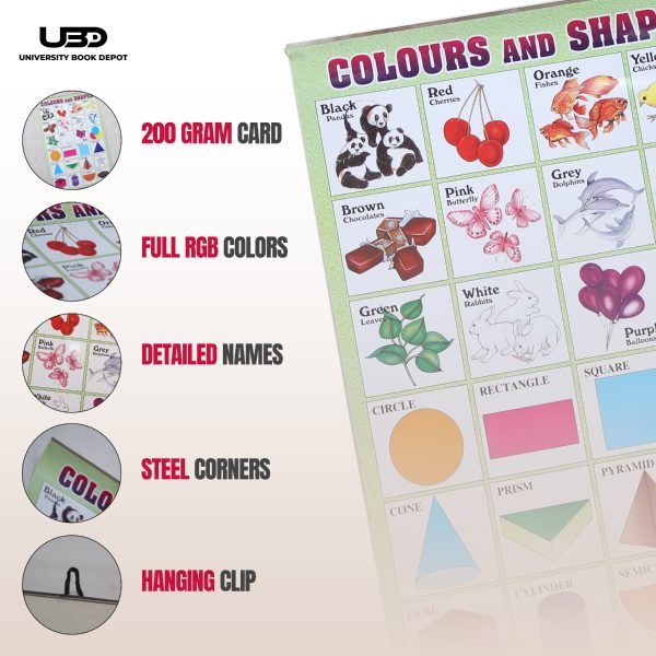 Colors and Shapes Wall Poster | Colours Name Wall Chart for Classroom - Image 3
