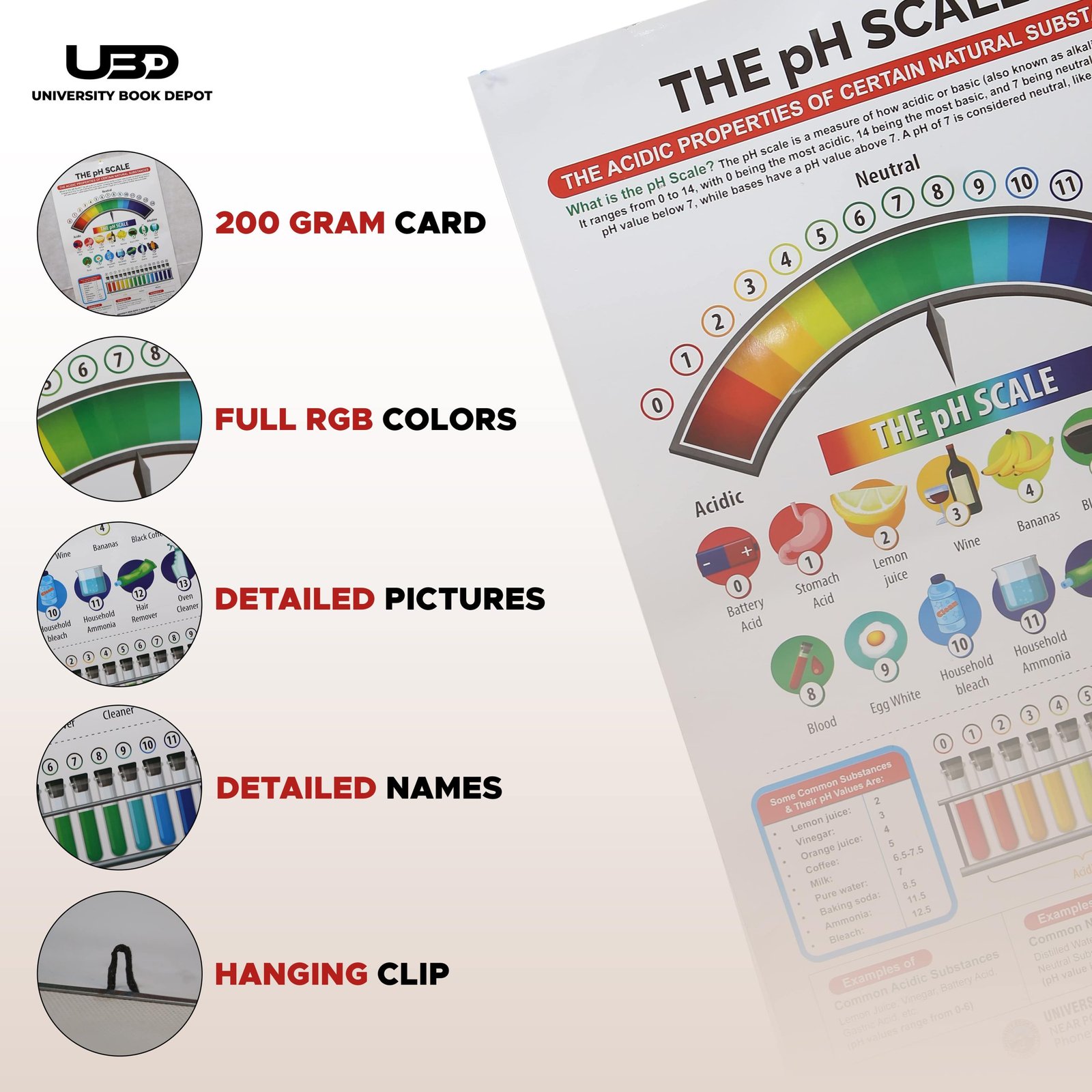 PH scale Chemistry Wall Chart | HD Wall Posters for Chemistry Lab - Image 3
