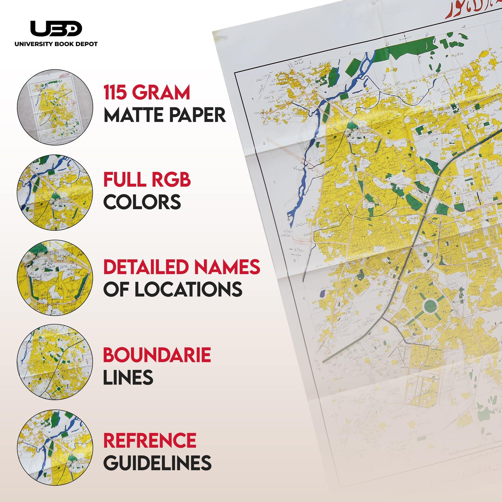 Lahore City Map in Urdu - Image 3