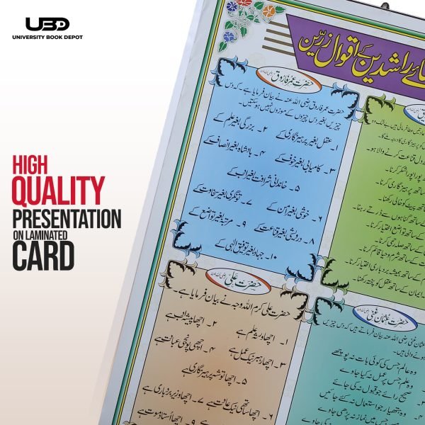 khulfa e Rashdeen k Aqwal Wall Chart | Wall poster of Aqwal e Zareen for Classrooms and School Decoration - Image 5