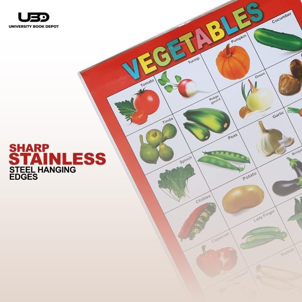 Vegetables Name Wall Chart | Wall Poster of Vegetable Names in English and Urdu with Pictures - Image 7