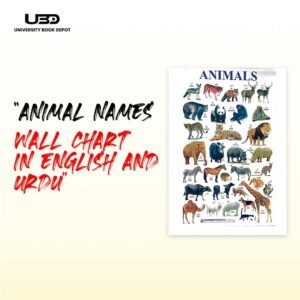 Animals Name Wall Chart 23*36 inches printed on 210 gram Laminated Card