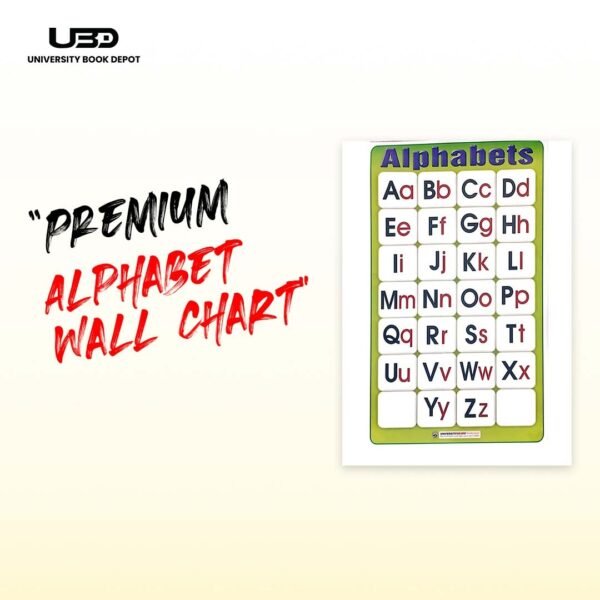 Capital and Small Alphabets Wall Chart 23*36 inches printed on 200 gram Laminated Card